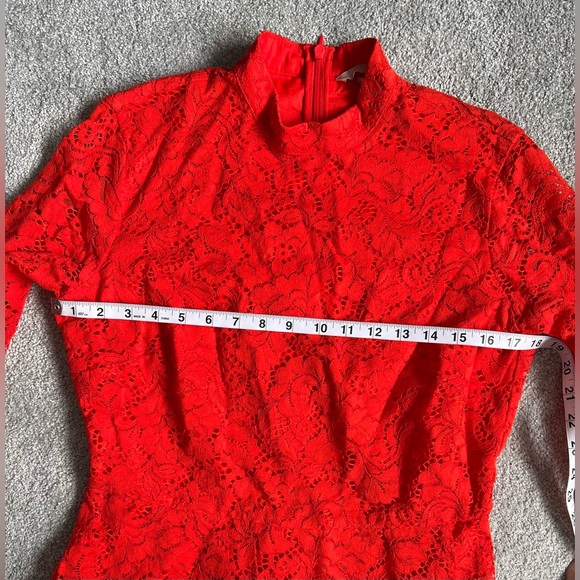 H&M orange lace asymmetric dress sz 10 - Picture 5 of 12